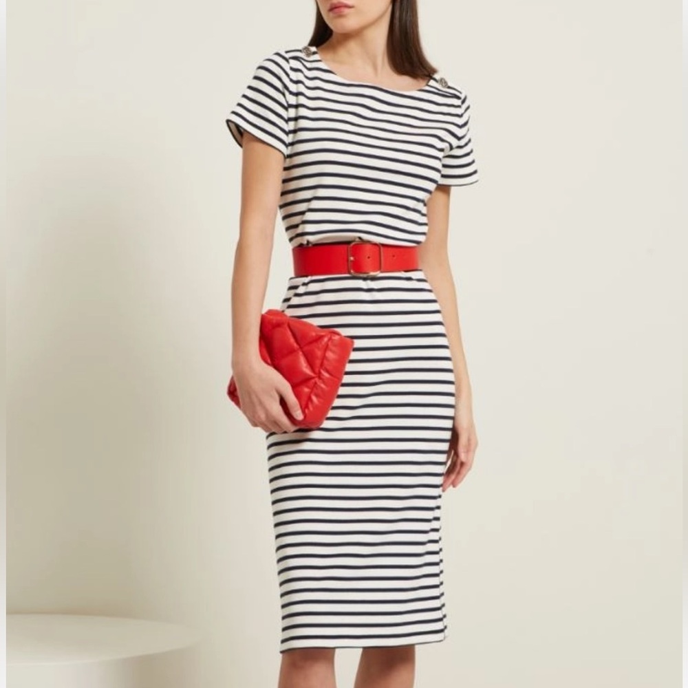 Max&Co.by Max Mara Label-cut Dress with Buttons On The Shoulders S Spring/Summer